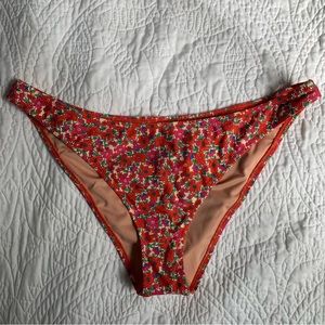NWT J. Crew 1989 high-leg bikini bottom in brilliant blooms, size L